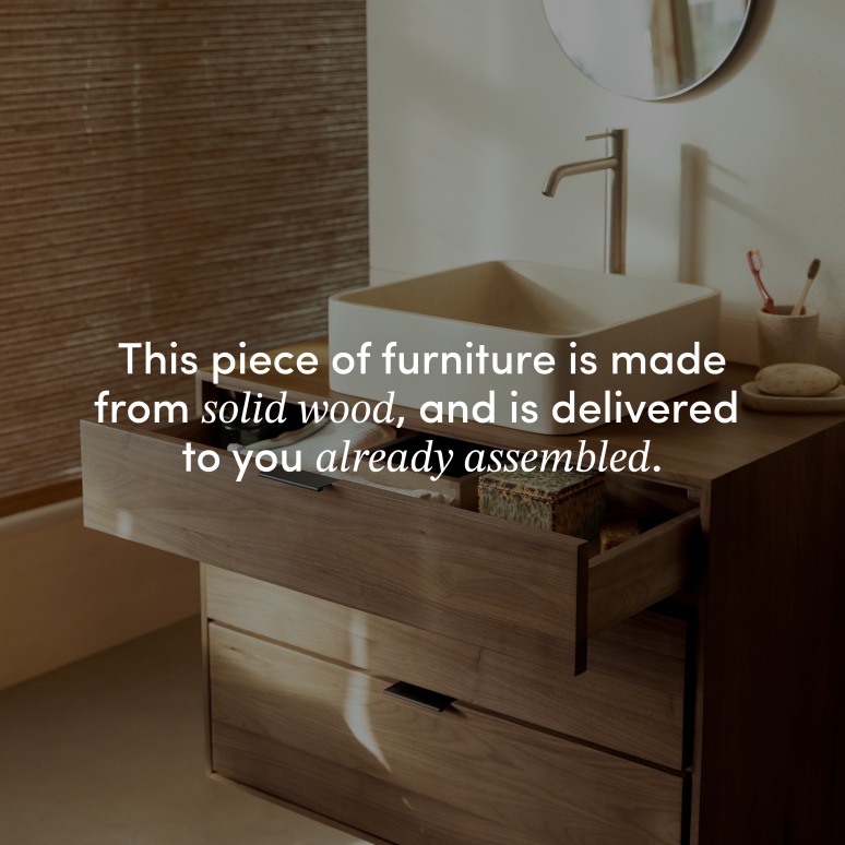 Senson - Solid walnut bathroom unit 80 cm