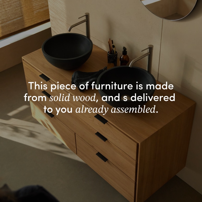 Senson - Solid oak bathroom unit 120 cm