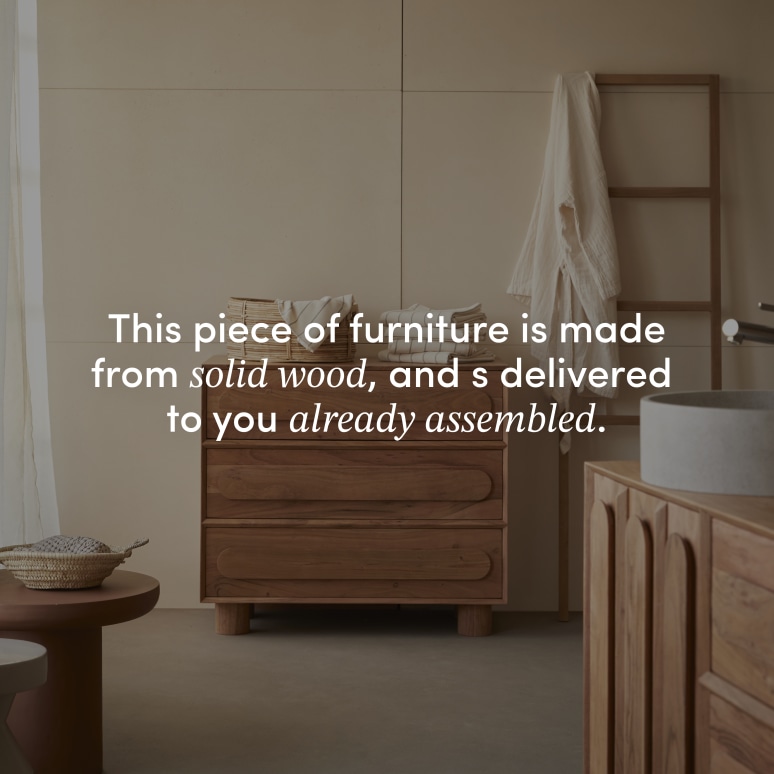 Olga - Solid acacia storage unit 90 cm