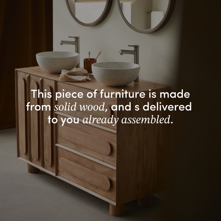 Olga - Solid acacia bathroom vanity 120 cm