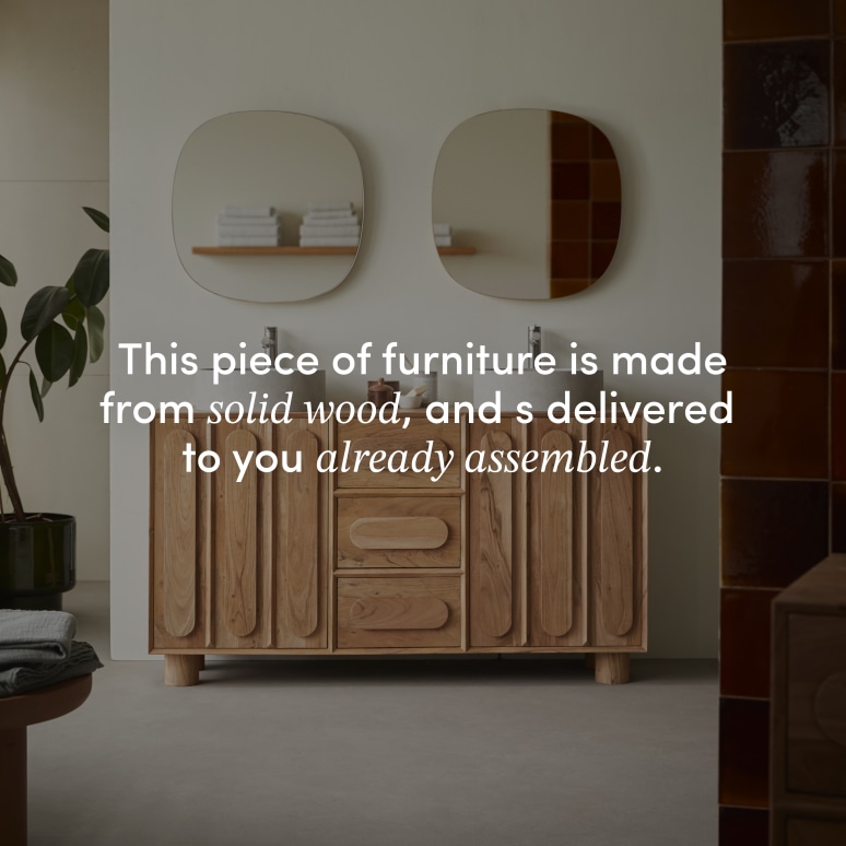 Olga - Solid acacia vanity unit 145 cm