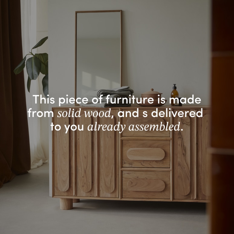 Olga - Solid acacia storage unit 145 cm