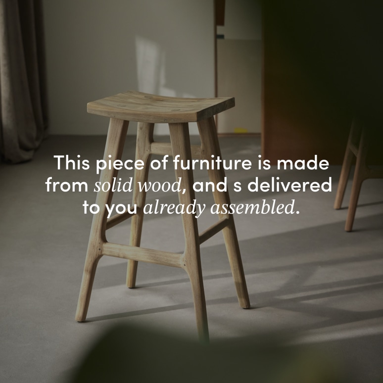 Alia - Bar stool in solid reclaimed teak