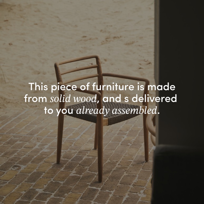 Lily - Solid teak garden armchair with rope weaving