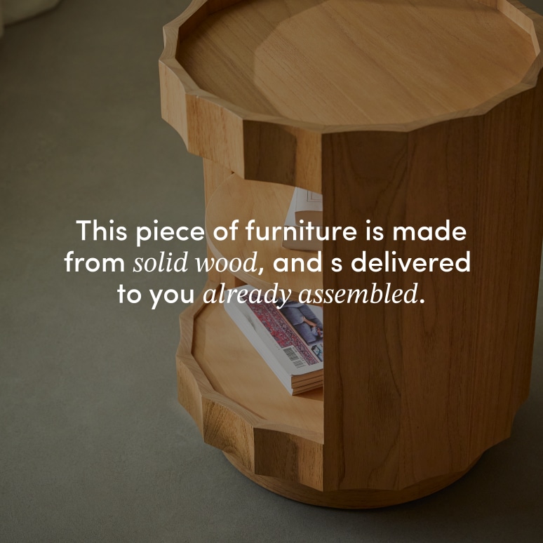 Andréa - Solid mindi wood side table