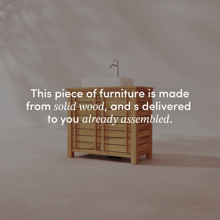 Rose - Solid teak vanity unit 90 cm