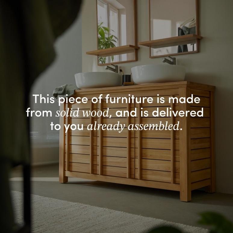 Rose - Solid teak vanity unit 125 cm