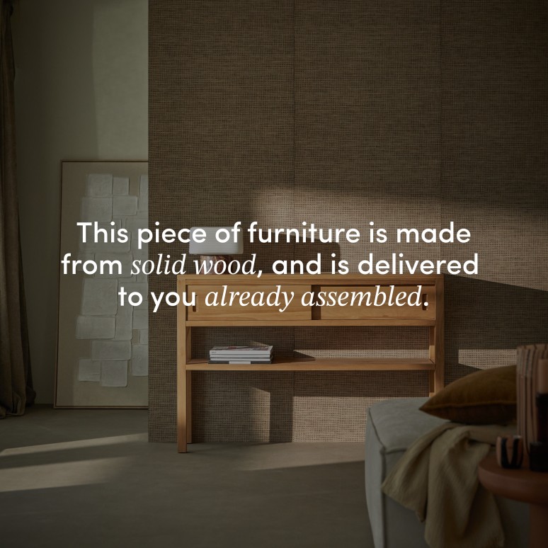 Anton - Hallway console table in solid teak D. 30 cm
