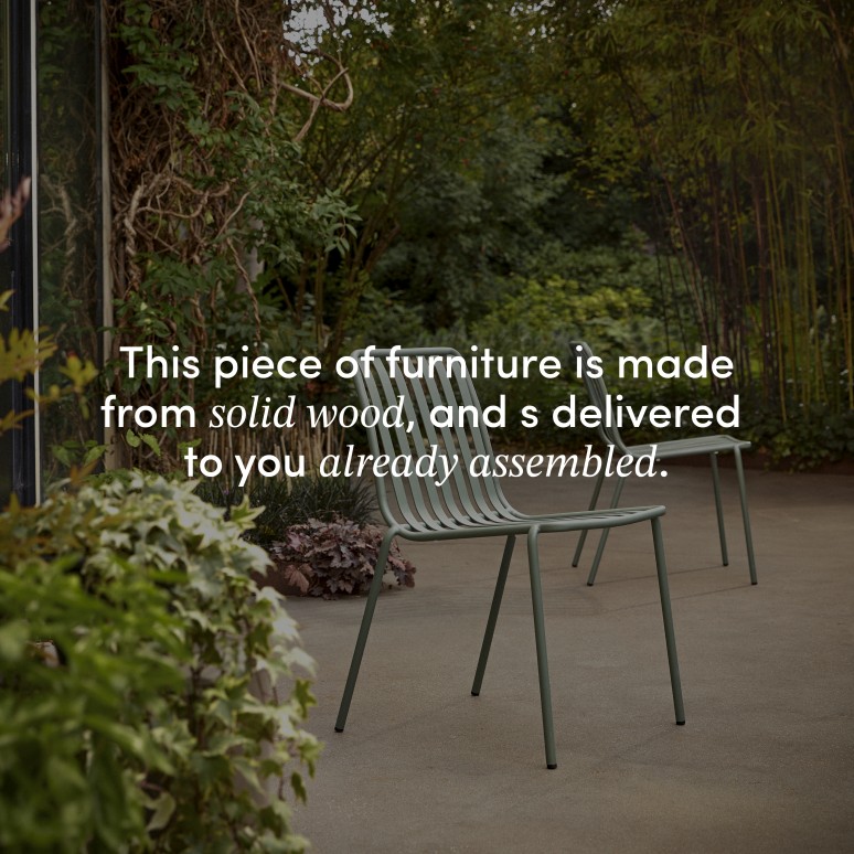 Téo - Solid teak garden set and green metal, 4 chairs