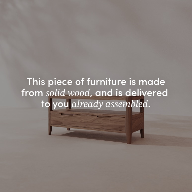 Arto - TV Stand in solid walnut, 100 cm