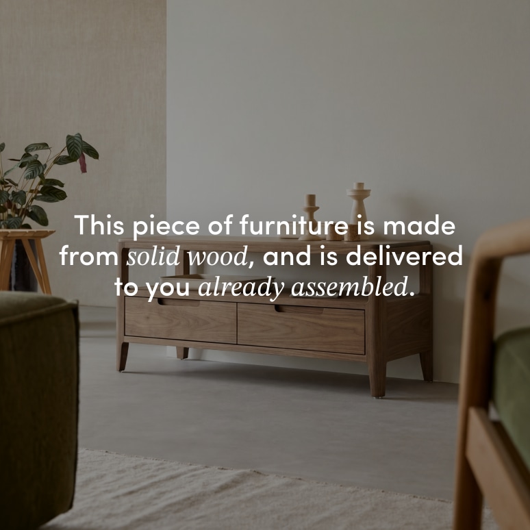 Arto - TV Stand in solid walnut, 100 cm