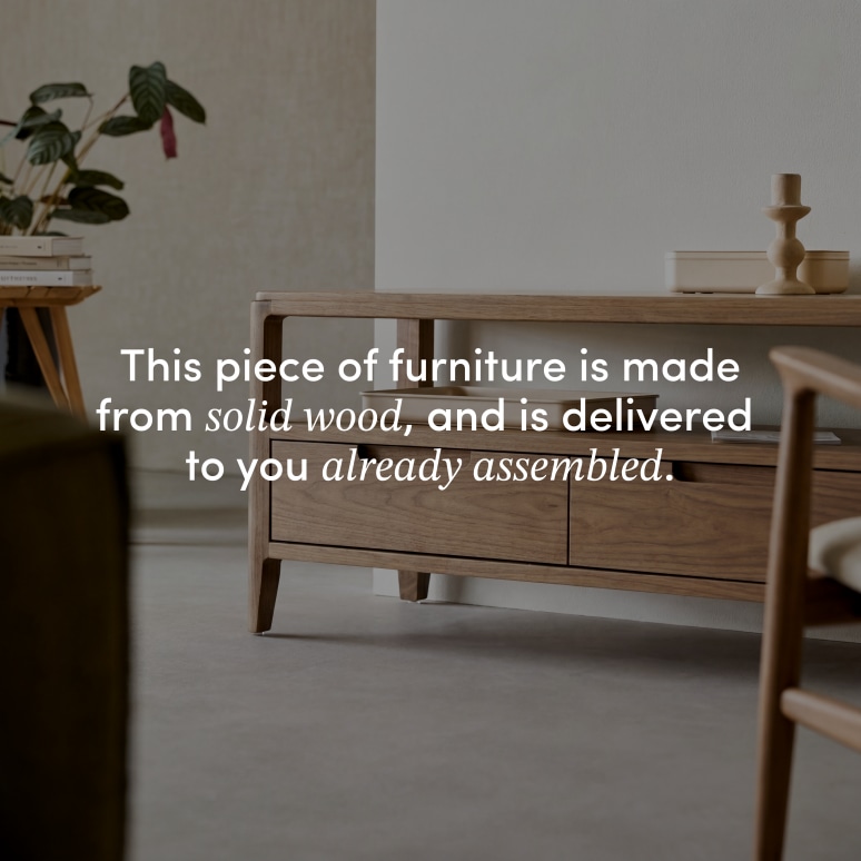 Arto - TV Stand in solid walnut, 100 cm