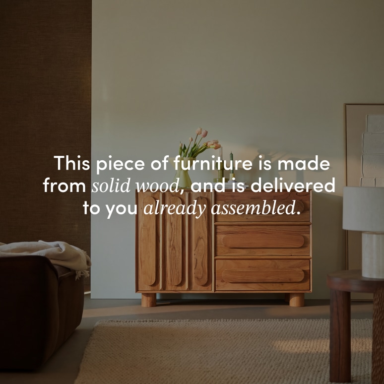 Olga - Sideboard in solid acacia, 120 cm