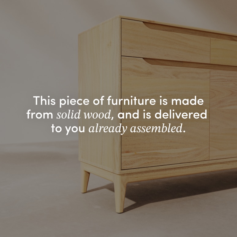 Gabrielle - Sideboard in solid light mango wood, 150 cm