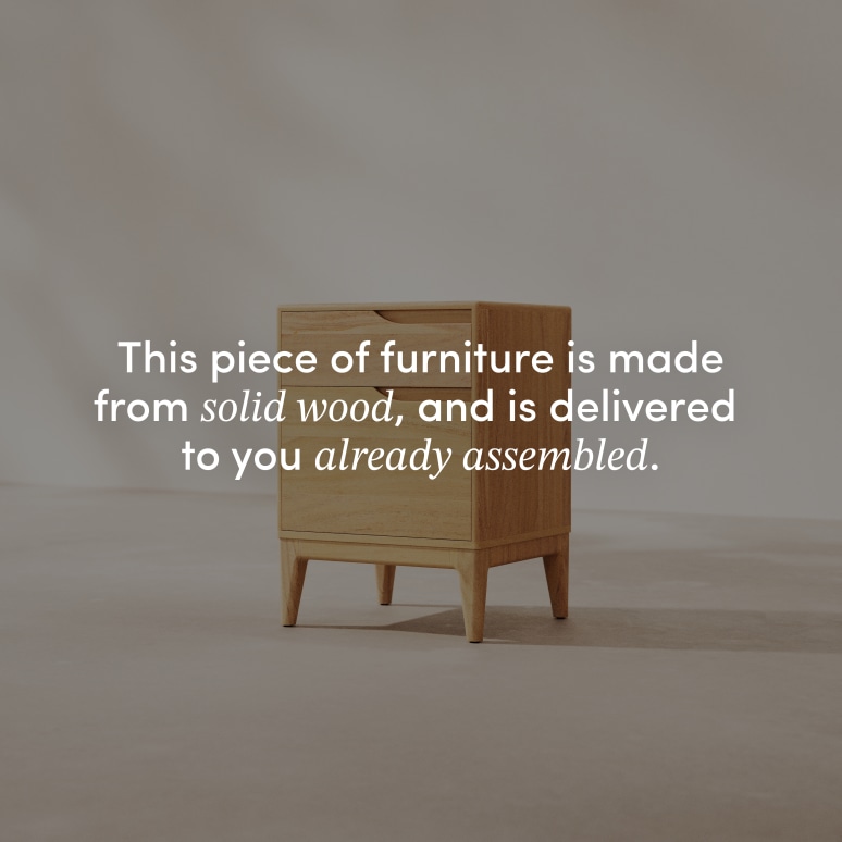 Gabrielle - Bedside Table in solid light mango wood