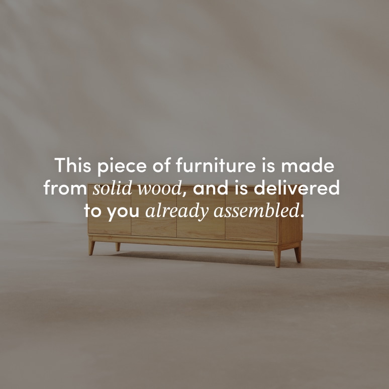 Gabrielle - TV Stand in solid light mango wood, 160 cm