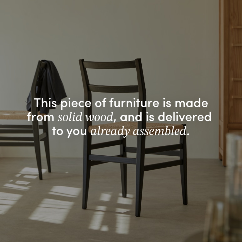 Clarisse - Black solid elm chair with cord seat