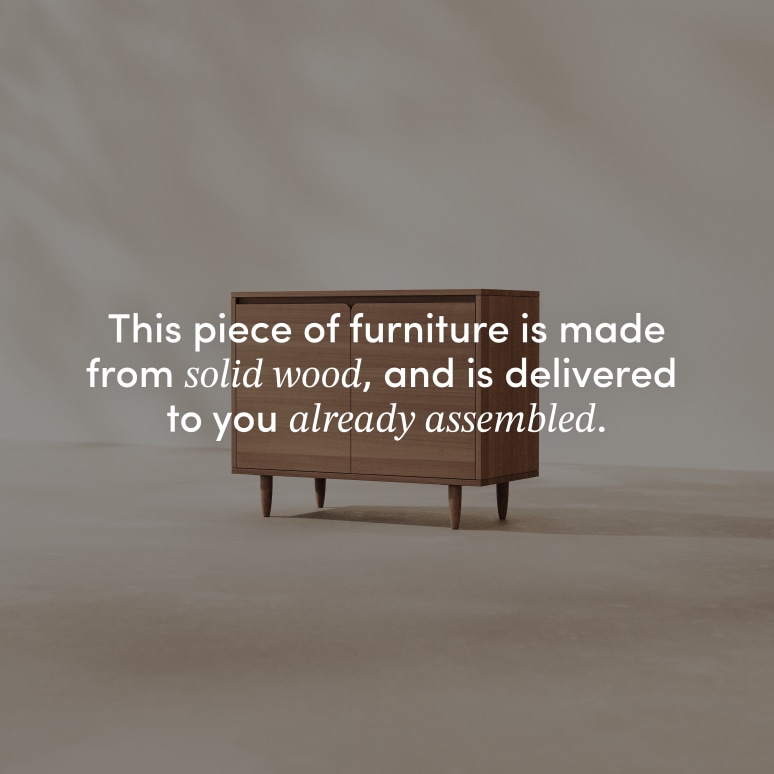 Livio - Sideboard in solid rubberwood, 100 cm