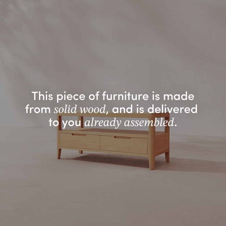 Arto - TV Stand in solid oak, 100 cm