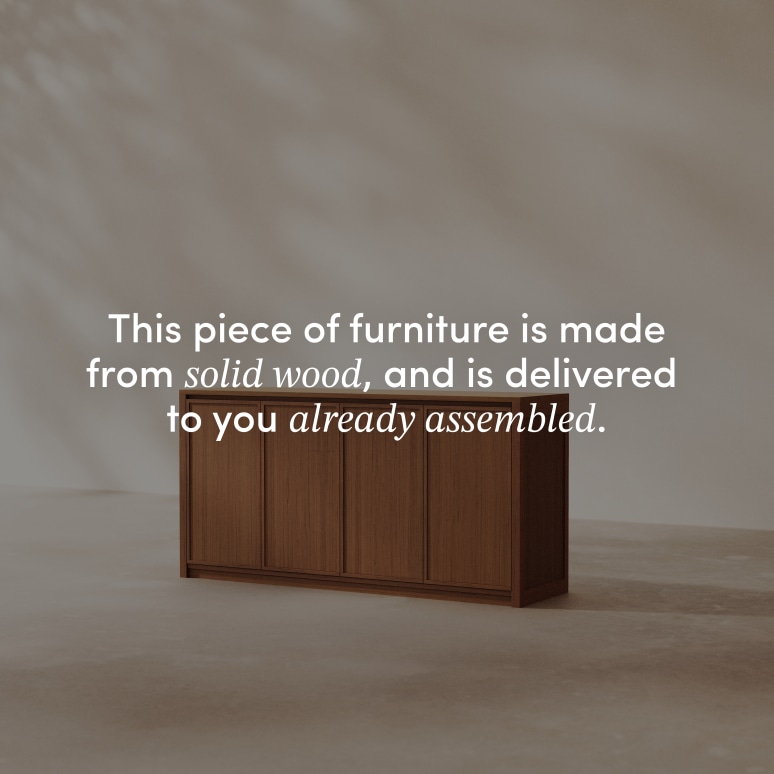 Jane - Sideboard in dark solid teak, 160 cm