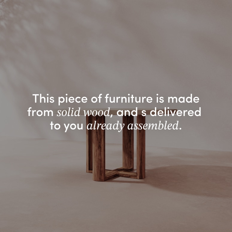 Rose May - Garden Table in solid acacia and ecru cement, 4/6 pers.