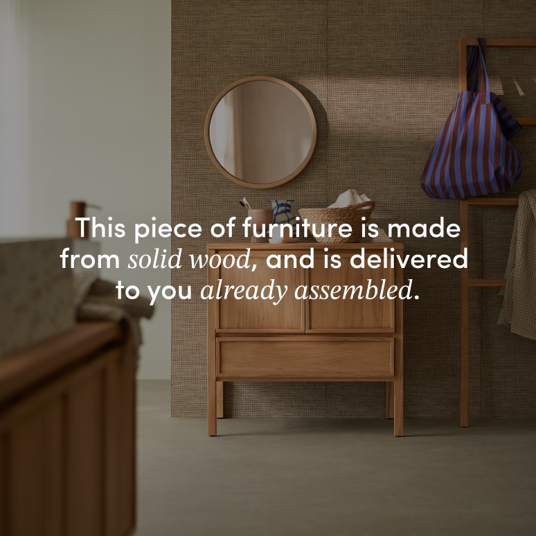 Jane - Storage unit in solid teak, 80 cm