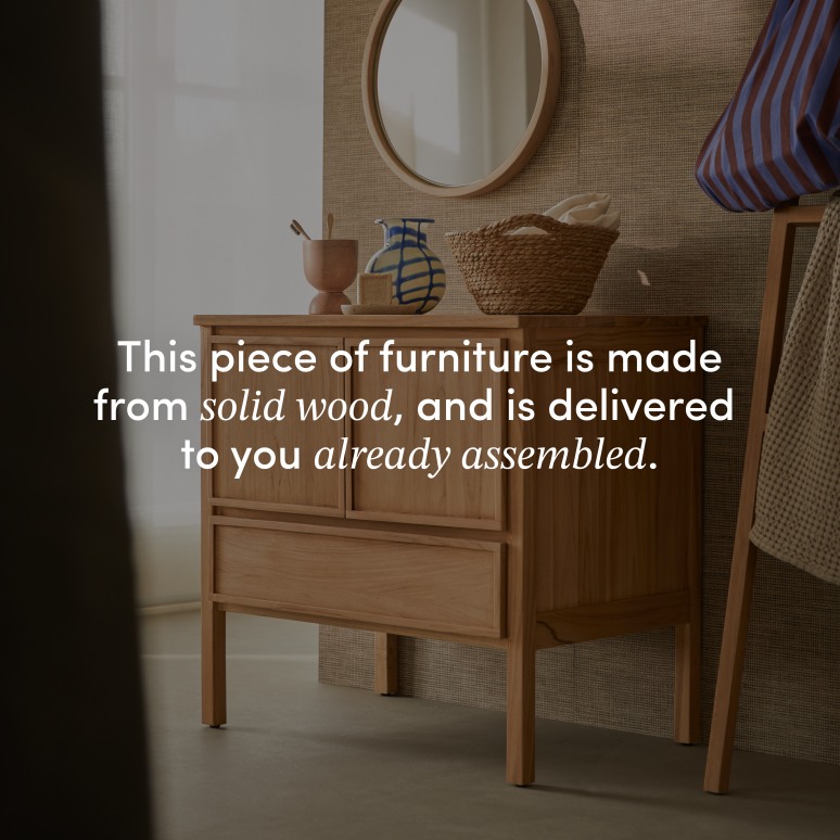 Jane - Storage unit in solid teak, 80 cm