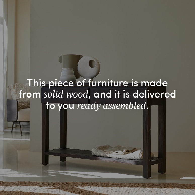 Eva - Hallway console table in solid mahogany D. 35 cm