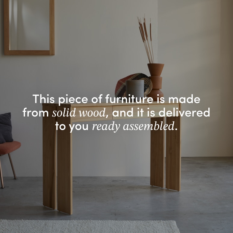 Eden - Hallway console table in solid teak D. 35 cm