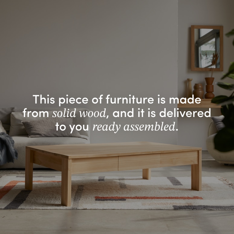 Eden - Rectangular coffee table in solid teak