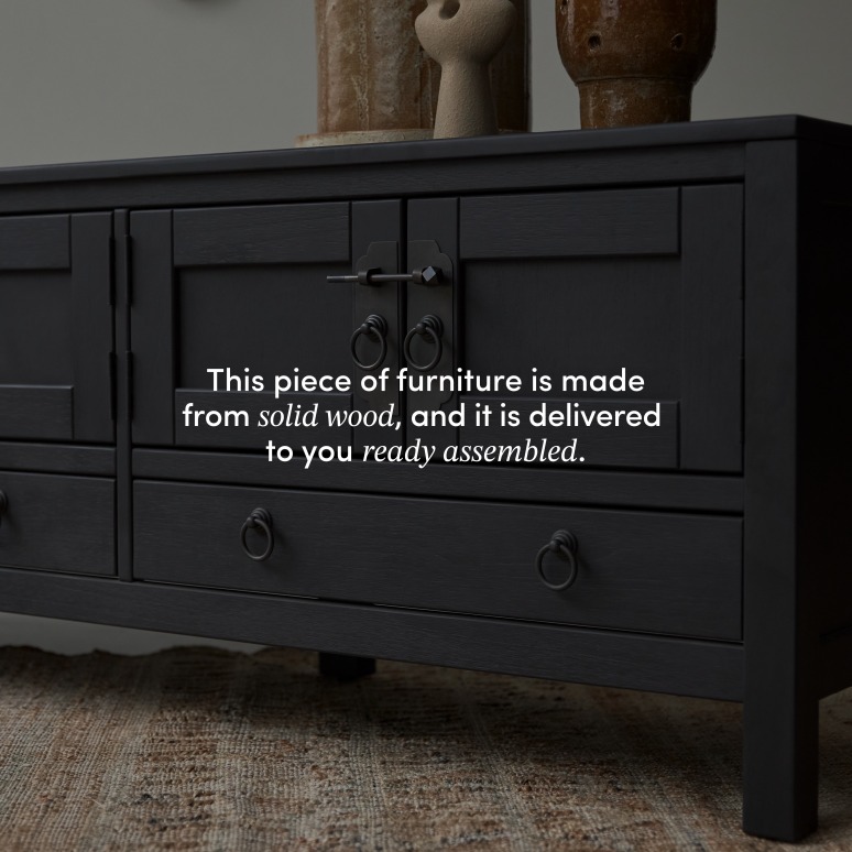 Thaki Black - Solid Pine TV Stand