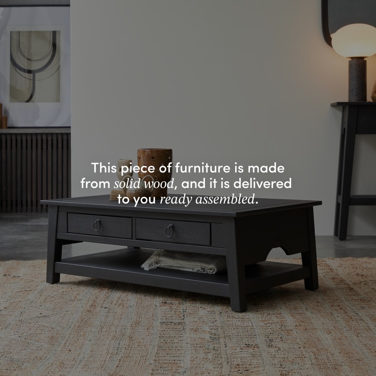 Thaki Black - Solid Pine Coffee Table