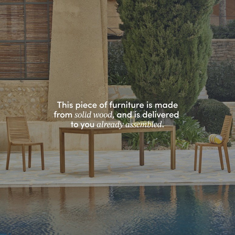 Teo - Solid teak outdoor table – seats 6 to 8 people