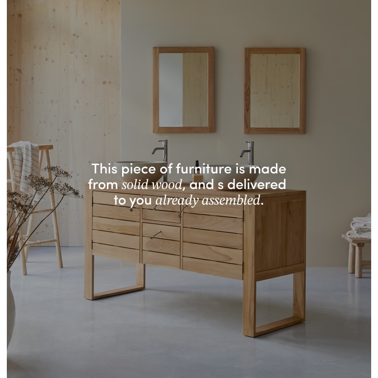 Minimalys - Solid Teak 57" Double Vanity