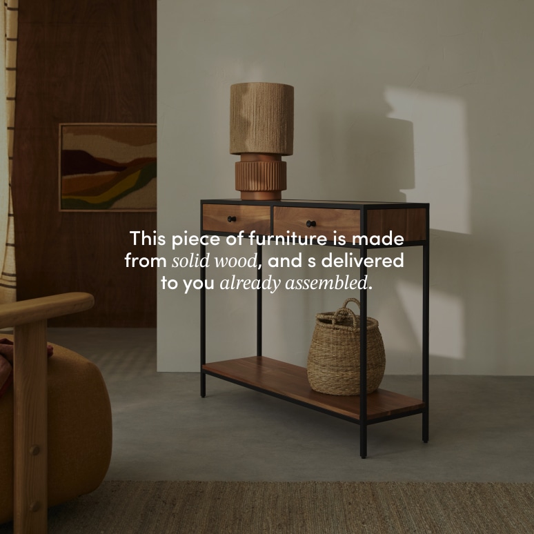 Agra - Solid Acacia and Metal Console Table