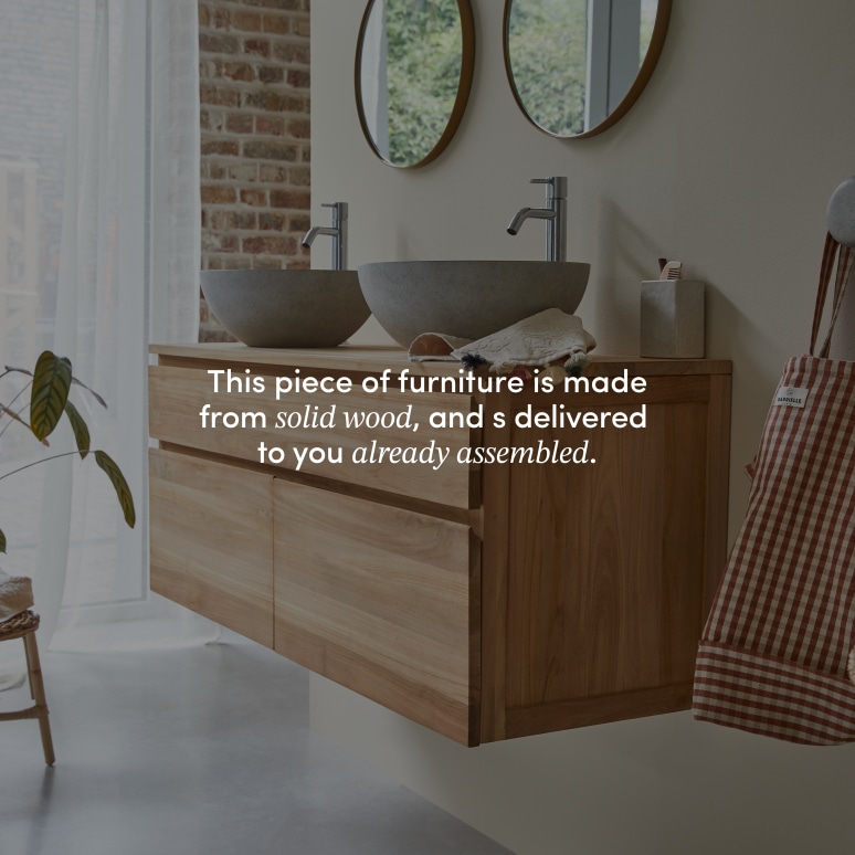 Jacob - Solid Teak 48'' Wall-Mounted Double Vanity