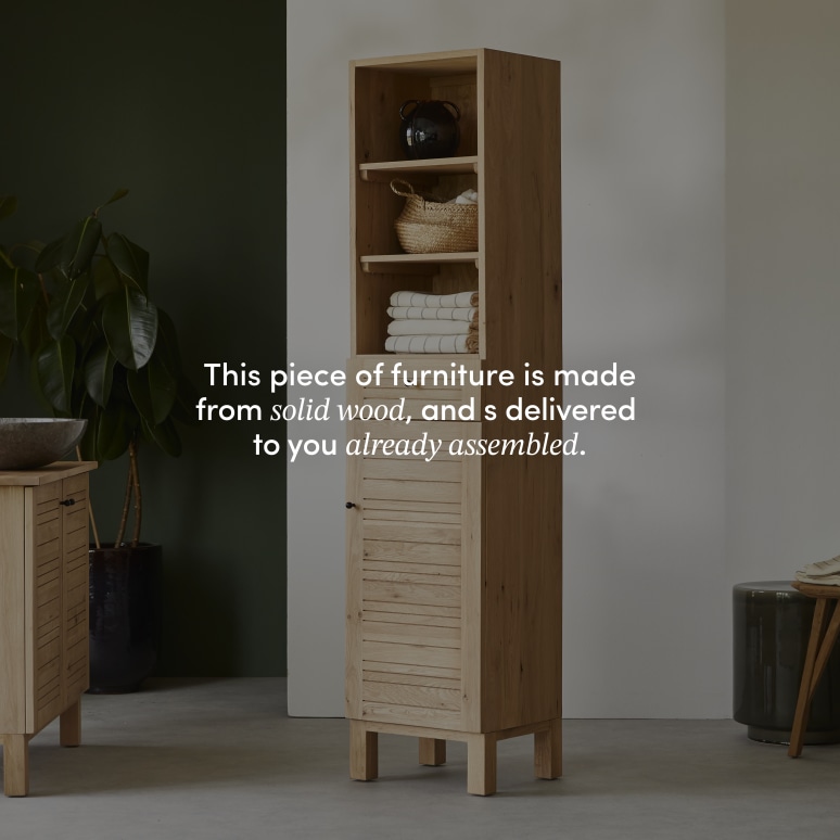 Soho - Solid Oak narrow Bathroom Cabinet