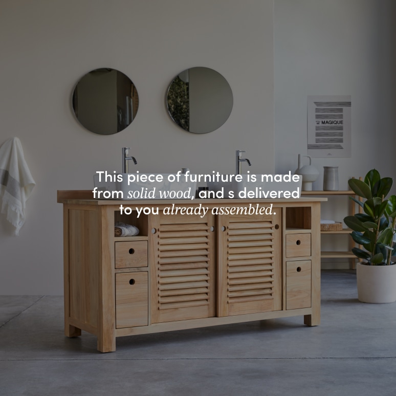 Coline - Solid Teak 57" Double Vanity