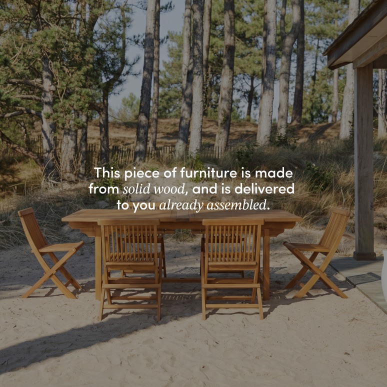 Capri - Rectangular solid acacia outdoor set with 12 chairs.