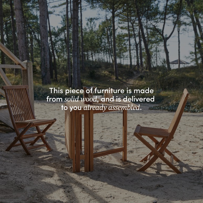 Capri - Folding garden table in solid acacia for 2-4 people