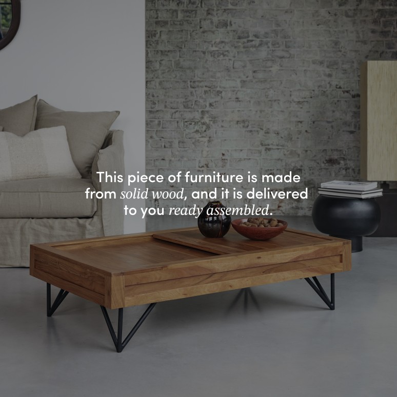Bonnie - Solid Acacia Coffee Table with Storage