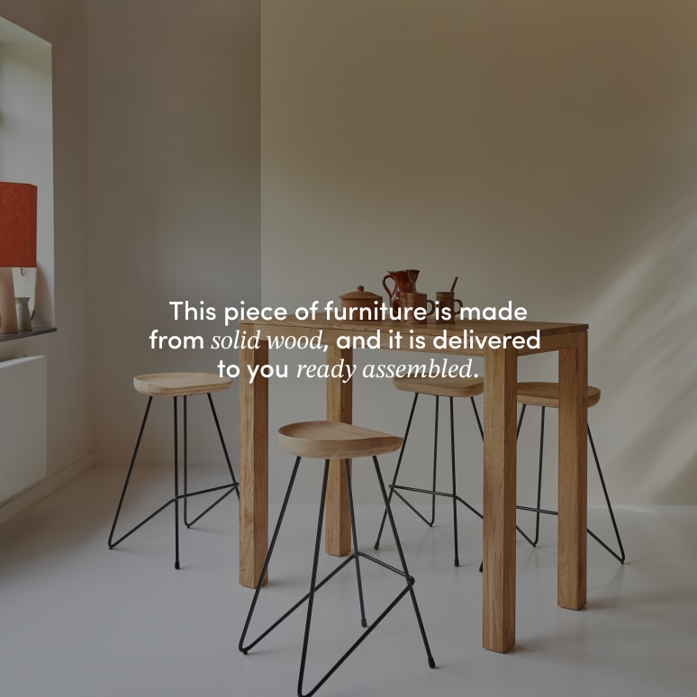 Eden - Solid Oak Bar Table for 2 to 4 people