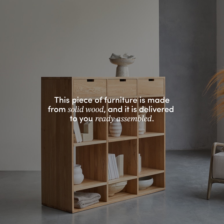 Miho - Solid Oak Low Bookcase