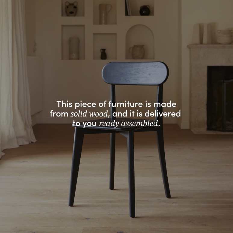 Abel - ﻿Set of 2 Black Solid Oak Chairs