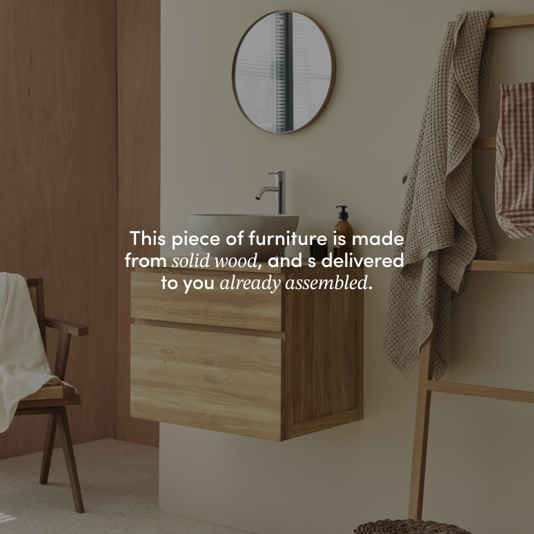 Jacob - Solid Teak 23" Wall-Mounted Single Vanity