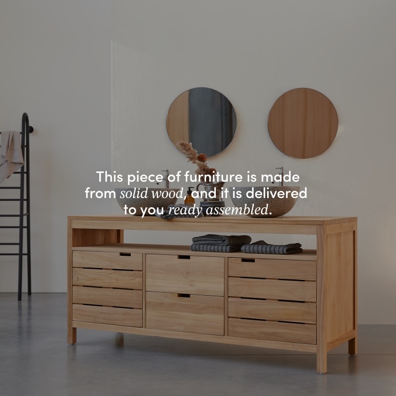 Serena - Solid Teak 65" Double Vanity