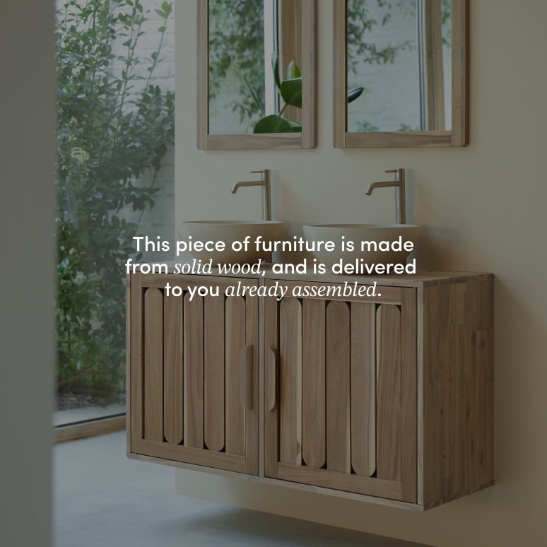 Lila - Solid Acacia 48" Wall-Mounted Double Vanity