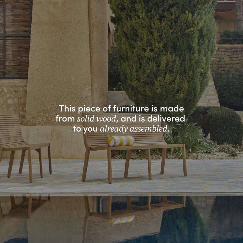 Teo - 2-seater solid teak garden bench