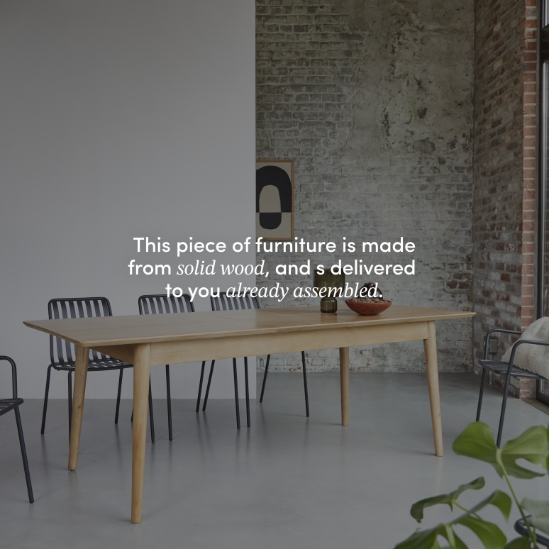 Cloé - Solid Mango Wood Extendable Table for 6 to 8 people