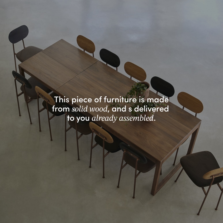 Arto - Solid Walnut Extendable Table for 6 to 12 people